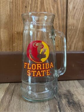 Florida State Univ Seminoles Vintage Glass 16oz Beer Stein Mug FSU NCAA Noles